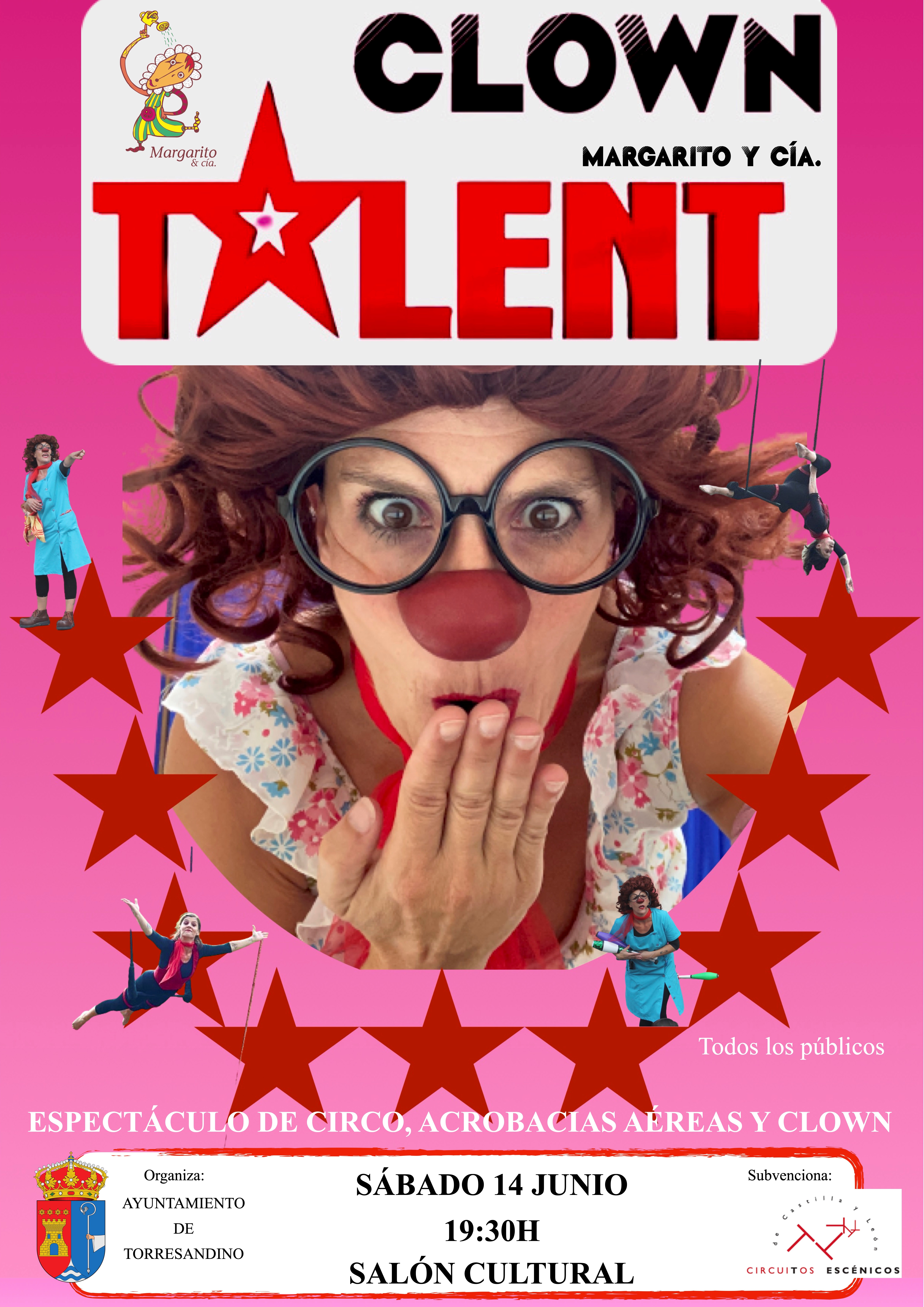 Cartel circuitos escénicos clown talent